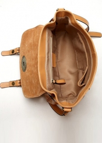 Кожаная сумка портфель с ручной косичкой