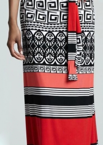 Длинное платье с орнаментом и в полоску Emilio Pucci