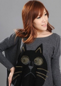 Пуловер с котом