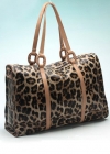 Кожаная леопардовая сумка саквояж